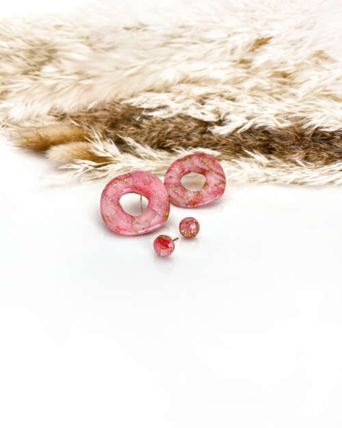 Pinky Mulberry Statement Stud Set - Image 4