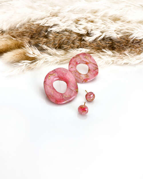 Pinky Mulberry Statement Stud Set