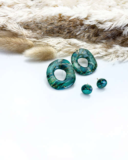 Forest Marble Statement Stud Set - Image 4