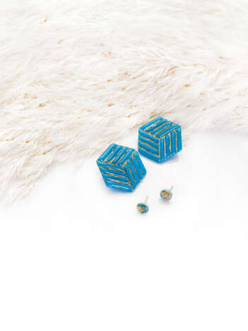 Exotic Deep Sky Statement Studs Set