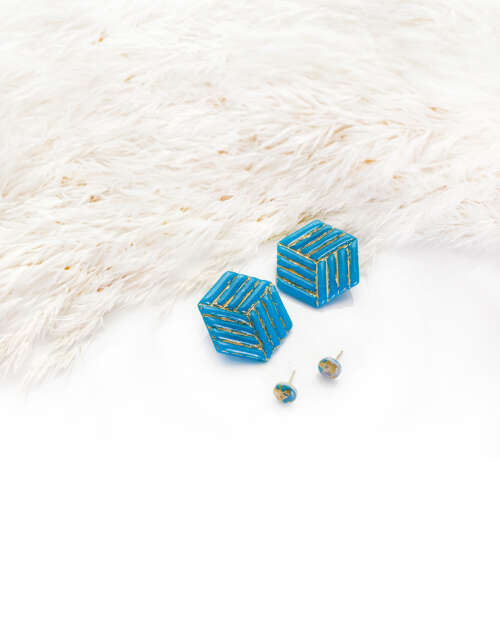 Exotic Deep Sky Statement Studs Set