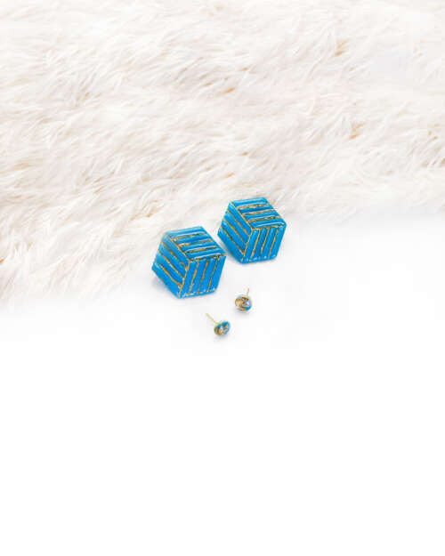Exotic Deep Sky Statement Studs Set - Image 3