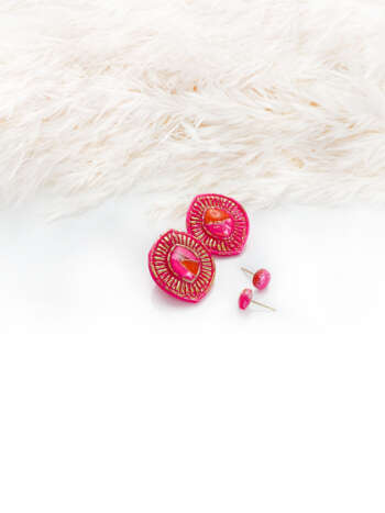 Pink Neon Sunset Occhio Studs Set
