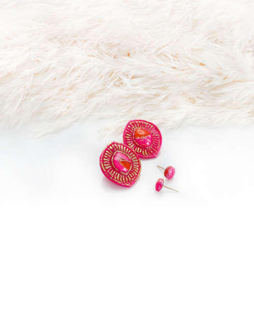 Pink Neon Sunset Occhio Studs Set