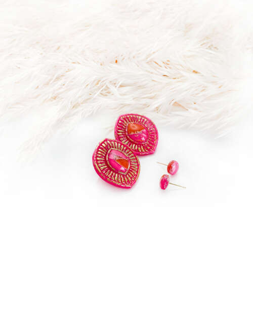 Pink Neon Sunset Occhio Studs Set - Image 4