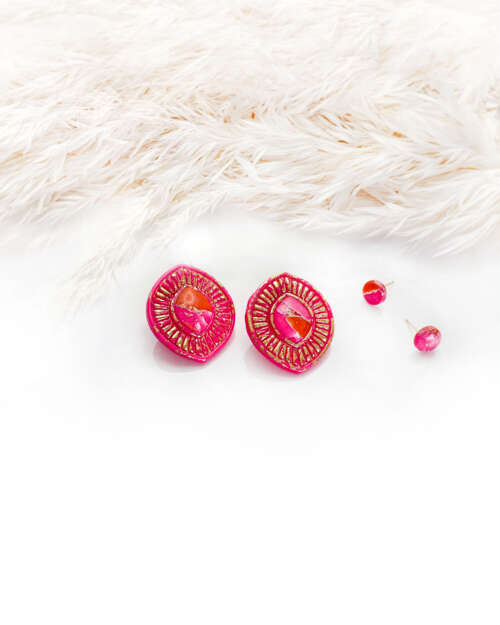 Pink Neon Sunset Occhio Studs Set - Image 2