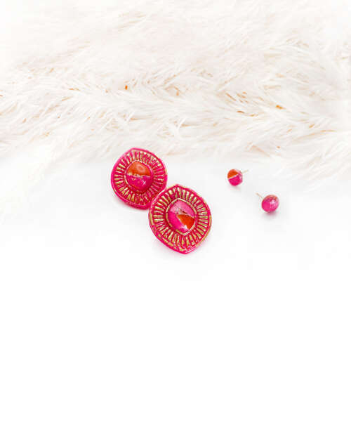 Pink Neon Sunset Occhio Studs Set - Image 3
